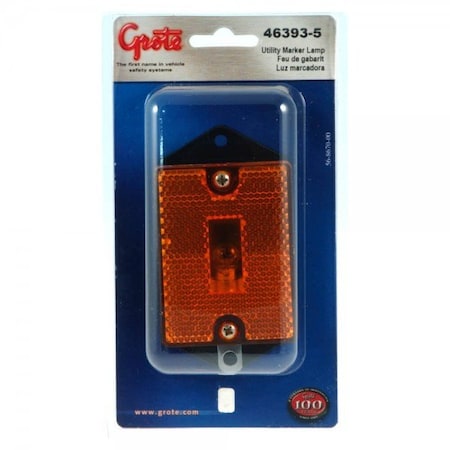 Grote Clr/Mkr- Yel- Rect- 1 Bulb- W/Rfltr- Ret Clr/Mkr Lamp, 46393-5 46393-5